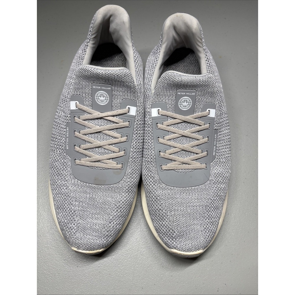 Peter Millar Hyperlight Apollo Moon Gray Knit Slip On Shoe Sneaker Men's 11